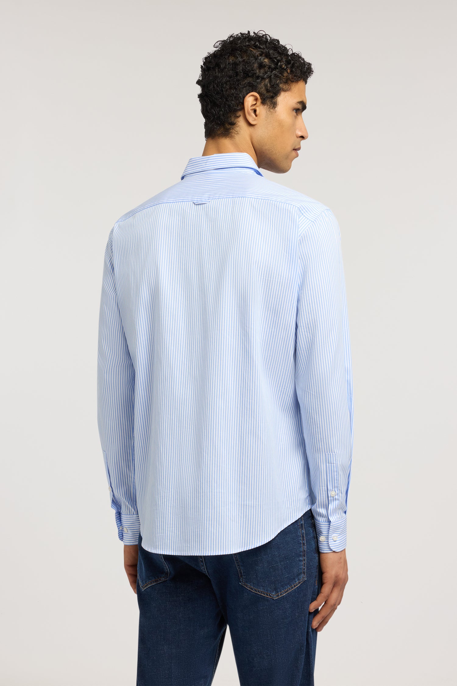 Camicia regular fit in popeline a righe 3|8e3b35f5949c31a37d196dc14516a49a730e6ee68508e79685656e70b1c7e54f