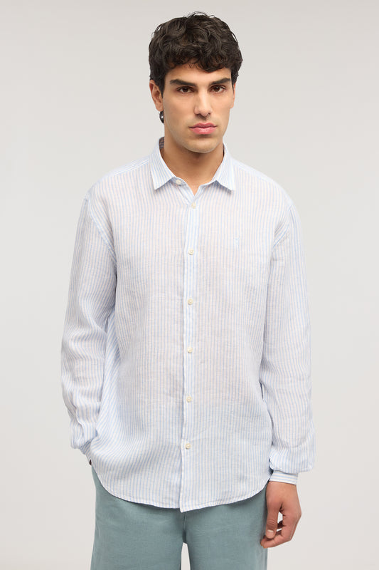 Camicia regular fit in lino a righe 1|0bba8aa2b918e3e89e717d791f55da25a9d9cb08c3b424604f987d6fbe89221d
