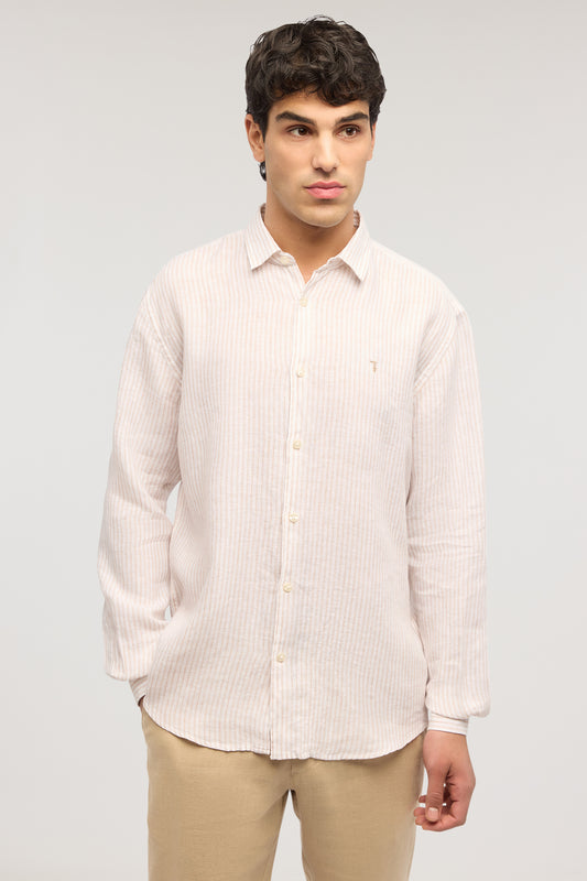 Camicia regular fit in lino a righe 1|4d66d0587ddc4e00f938997937fa9806b265b385724d88dfadaa9d299abfbd3b