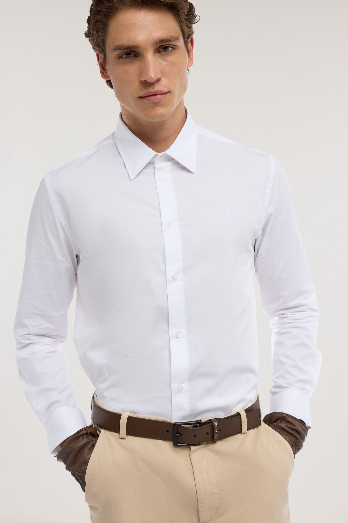 Camicia regular fit in popeline di cotone 3|8d0bc19175c6f31625394f2e13360b0e31521675e87ef870edb0985ee3304376