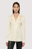 Camicia slim fit in raso con revers 1