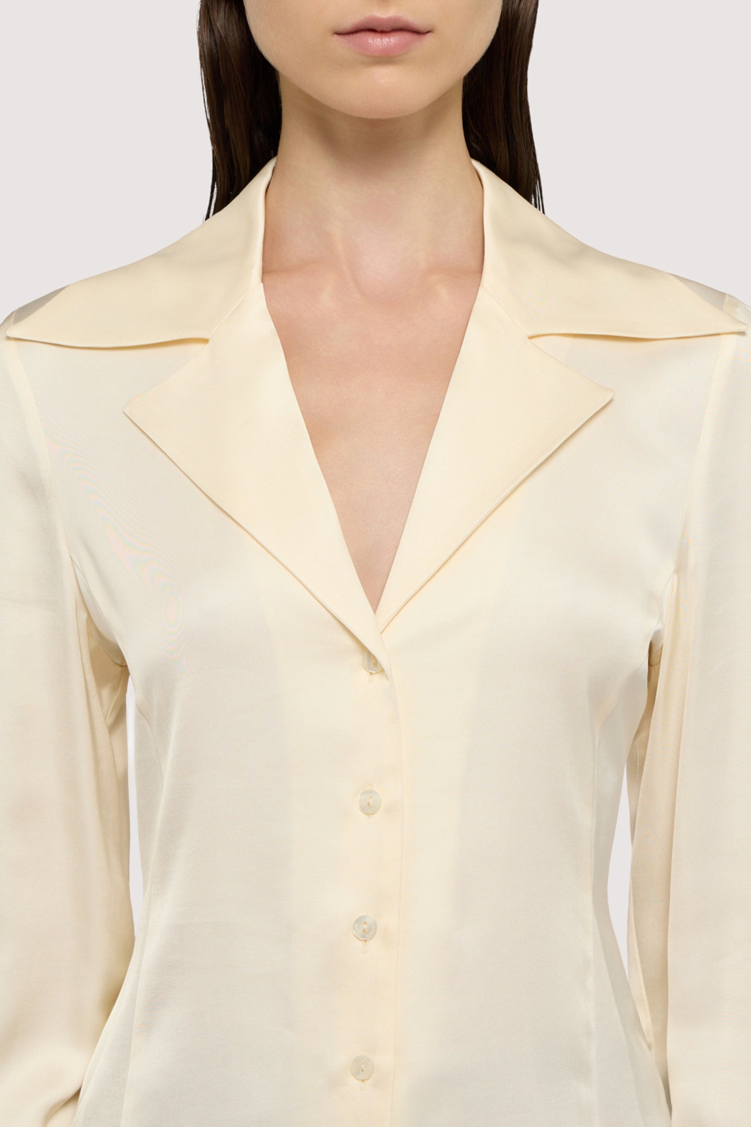 Camicia slim fit in raso con revers 3|af3bb83e5ed8ba95c1f401e30ee5a3cdc0b1a36d0b88a4f35711048e9a06fb4b