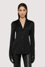 Camicia slim fit in raso con revers 1