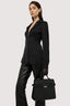 Camicia slim fit in raso con revers 5