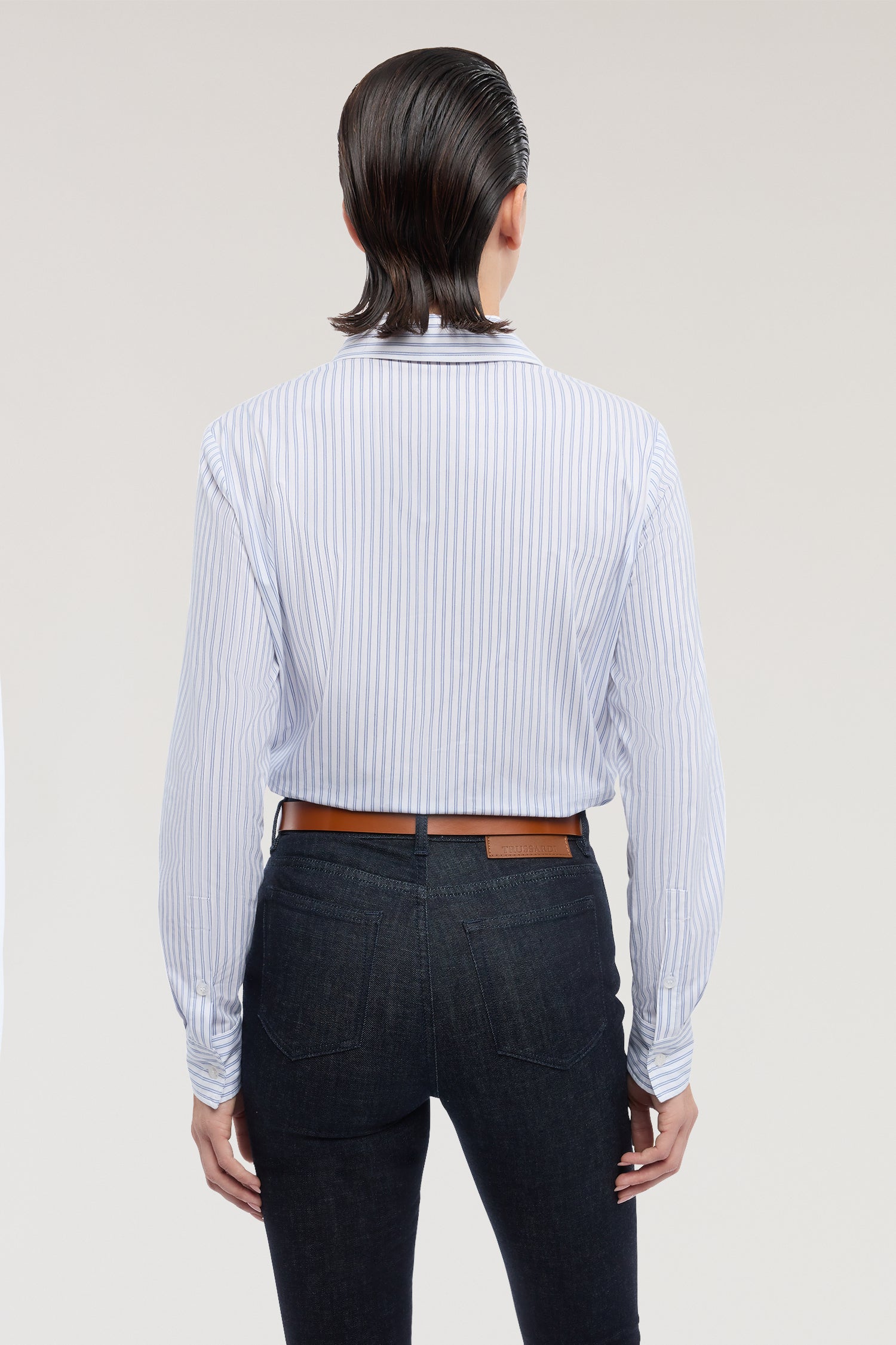 Camicia over in popeline a righe 3|a916566075f9fb1c4c563600379dc9fc2a0452cc87bbd454c40d9d2fc9a699b7