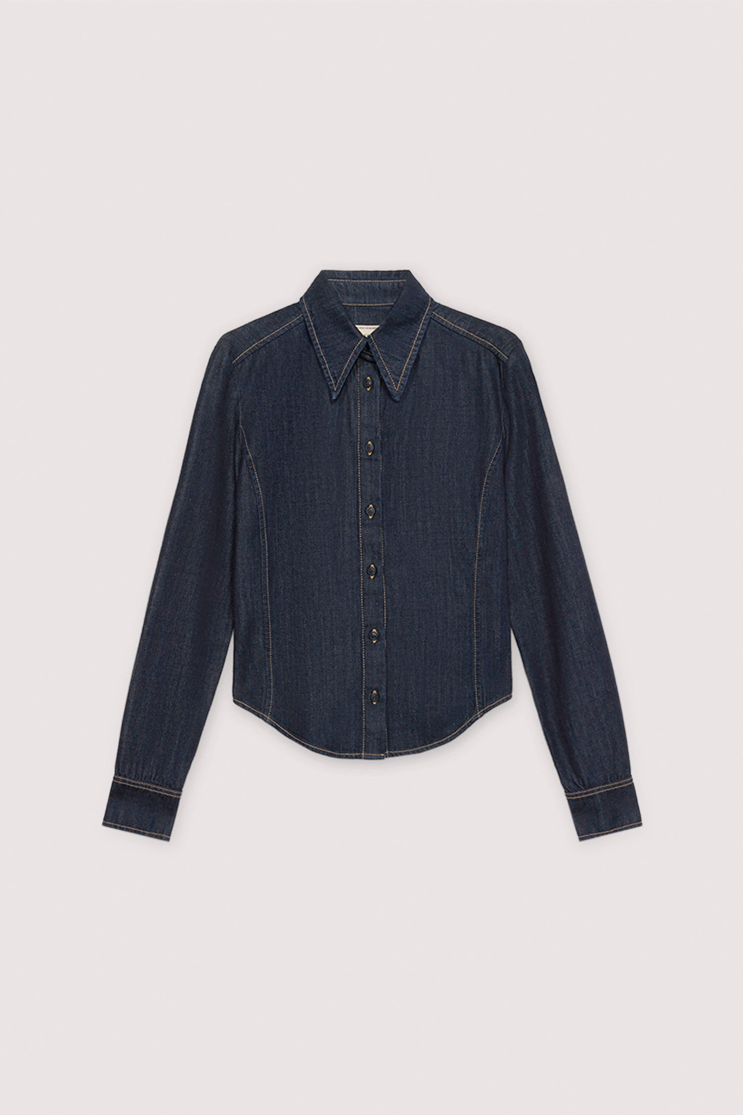 Camicia slim fit in denim leggero 5|d8a744e7098cf6efe320402feb223baf7ec83b2a2765888c23e258983394d0f6