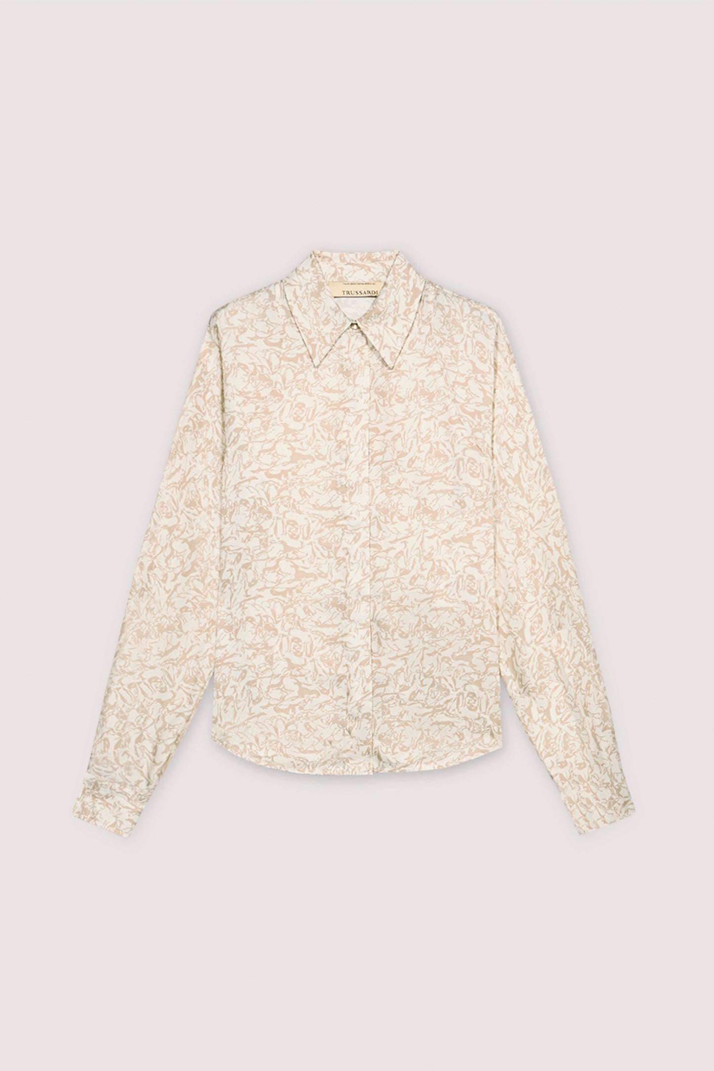 Camicia con stampa in twill di viscosa 5|1af87e8600de63cf1ae8671a6c874af9f3653c2707654cc51c24b193546068dd