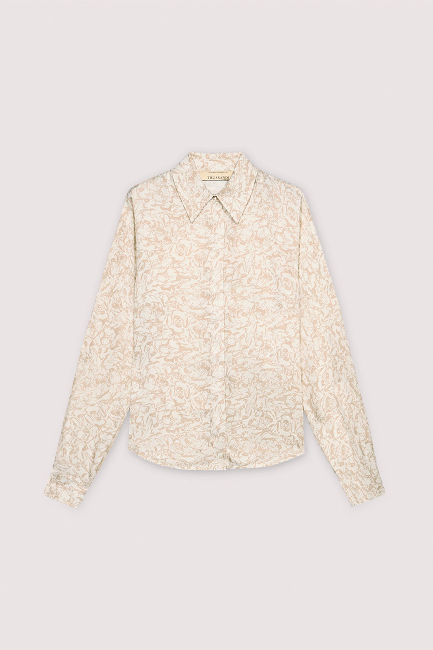 Camicia con stampa in twill di viscosa 5|1af87e8600de63cf1ae8671a6c874af9f3653c2707654cc51c24b193546068dd