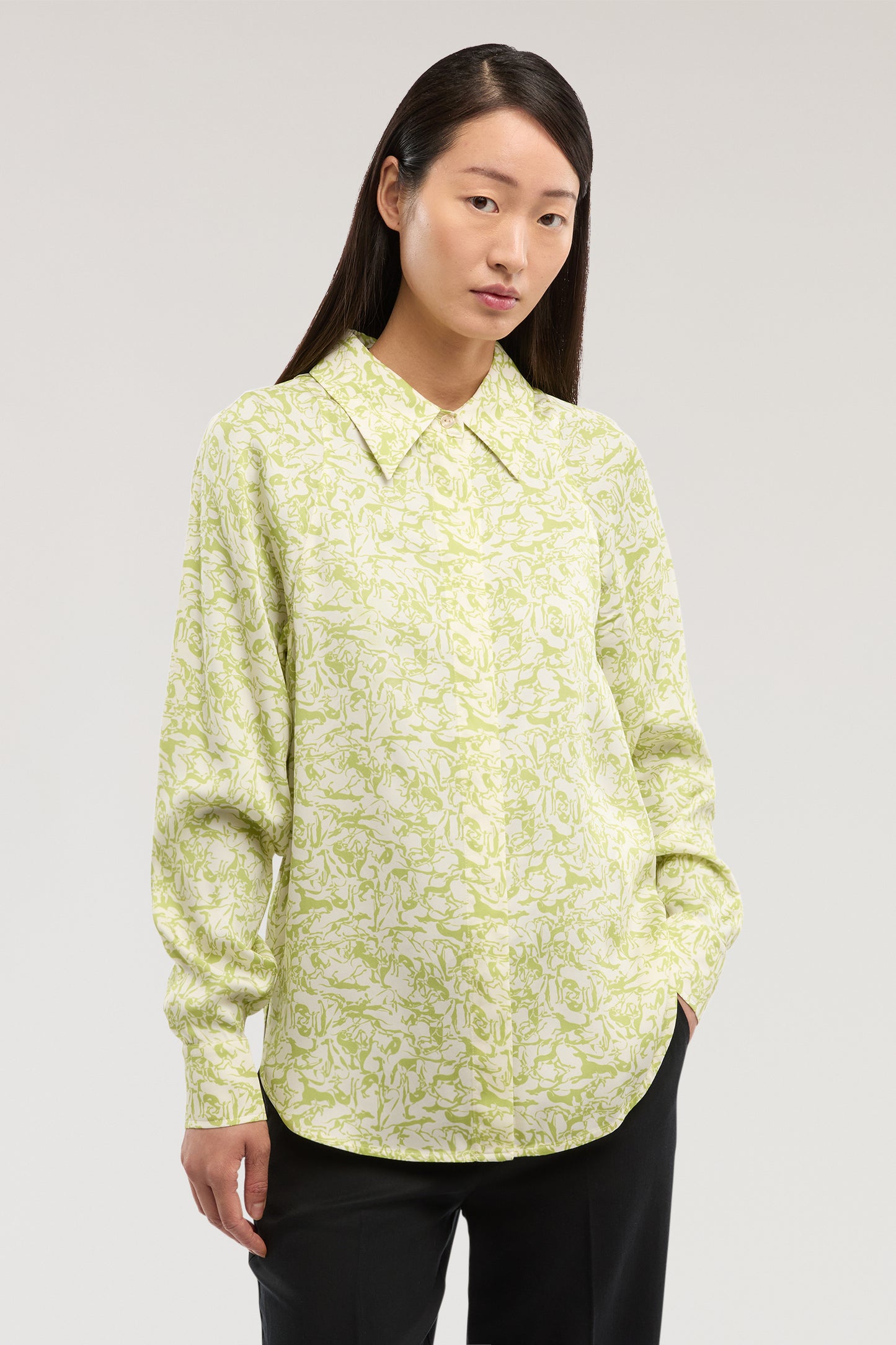 Camicia con stampa in twill di viscosa 1|d10affd55dd9fa147c60139753356f67e3da897e495f6eaa545e61faad2b1006