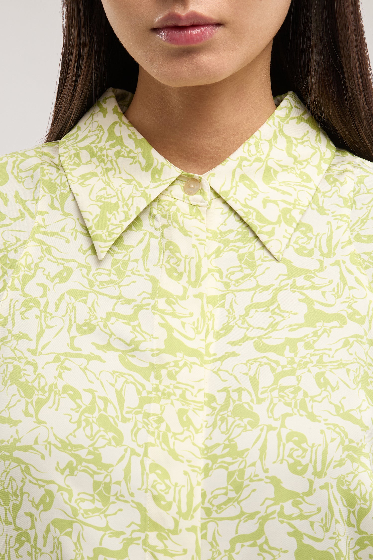 Camicia con stampa in twill di viscosa 3|9383be6497f42dd3cf10fd86e03c4bdb6c73502786e5da281818874565d81204