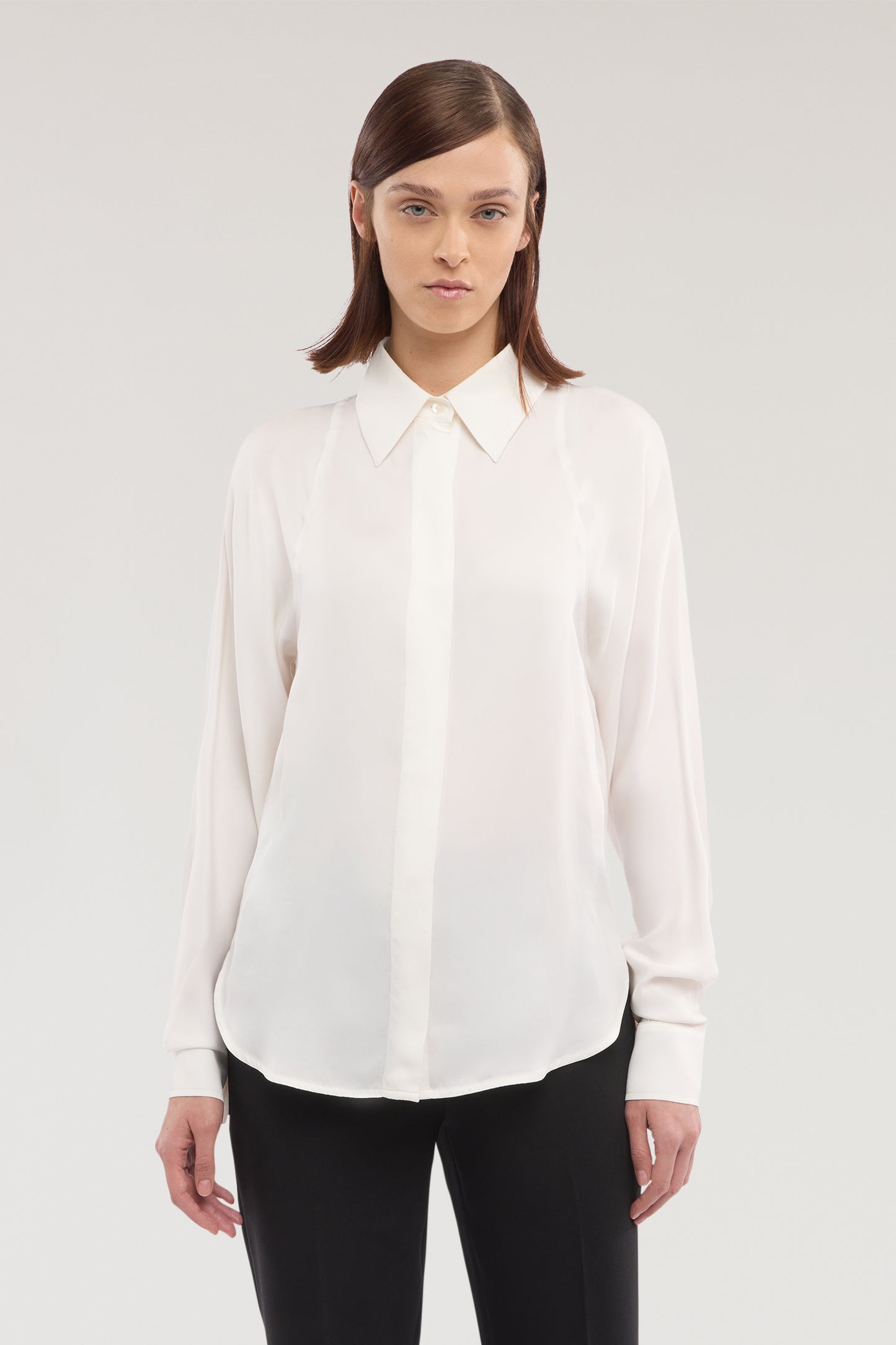 Camicia in twill di viscosa 1|fa75eb1fee7bae3dca15c949fbc179b1b38366801db30fca4aadeede63328c59