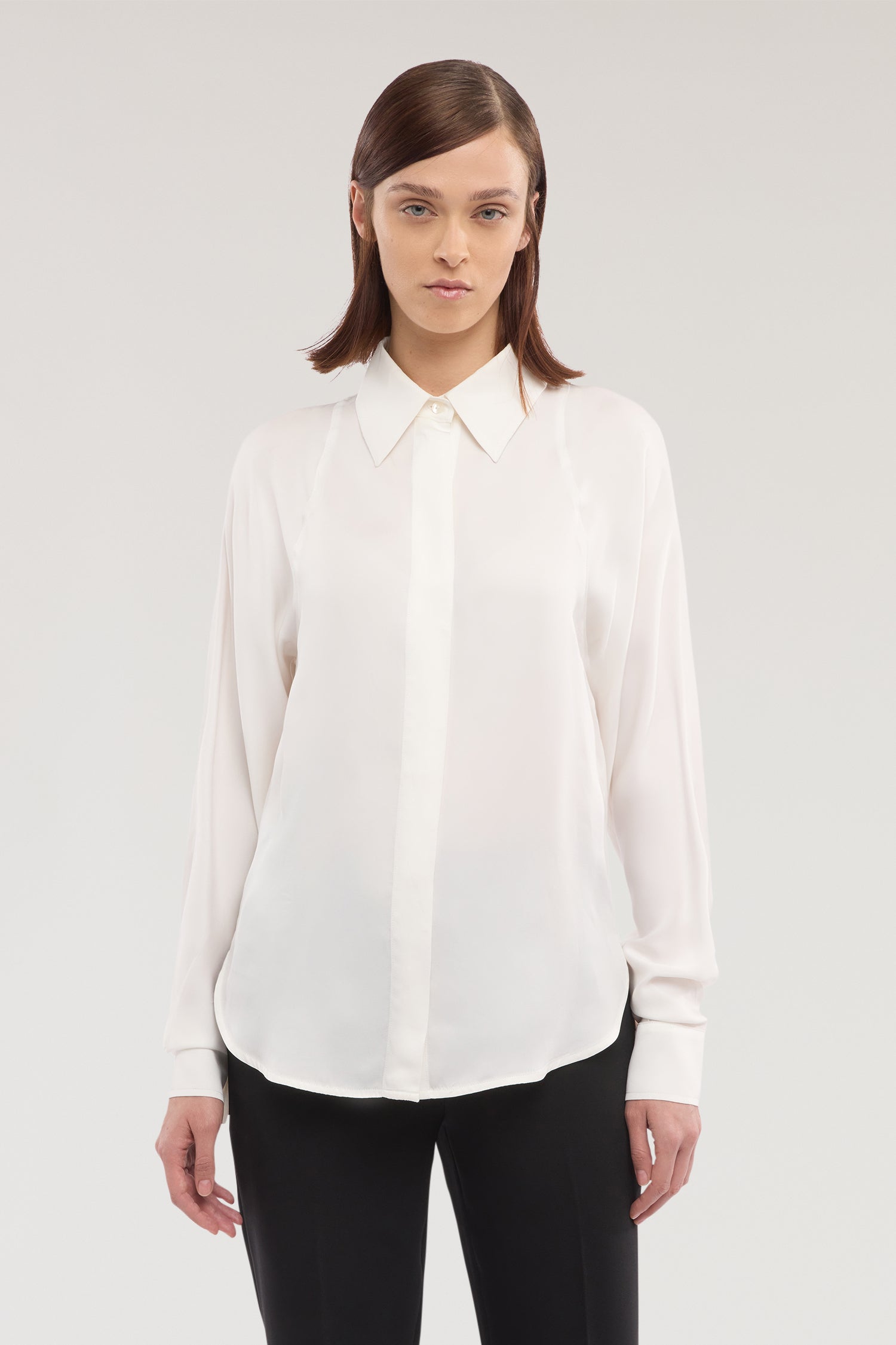 Camicia in twill di viscosa 1|fa75eb1fee7bae3dca15c949fbc179b1b38366801db30fca4aadeede63328c59