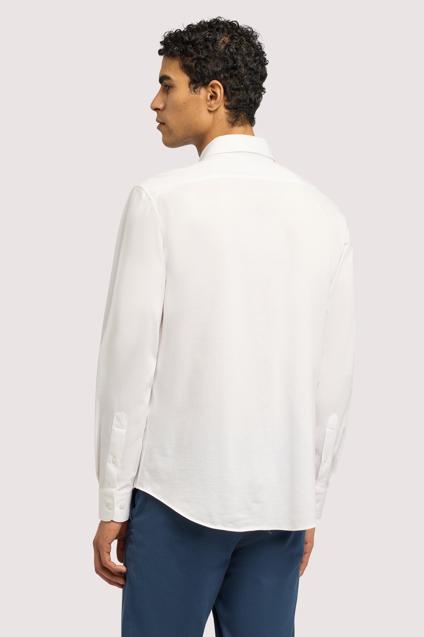 Camicia regular fit in jersey melange 2|c60b24e30de510c06b16f073f0621db014a3abdc9d4cca48d3b387a2760422a9