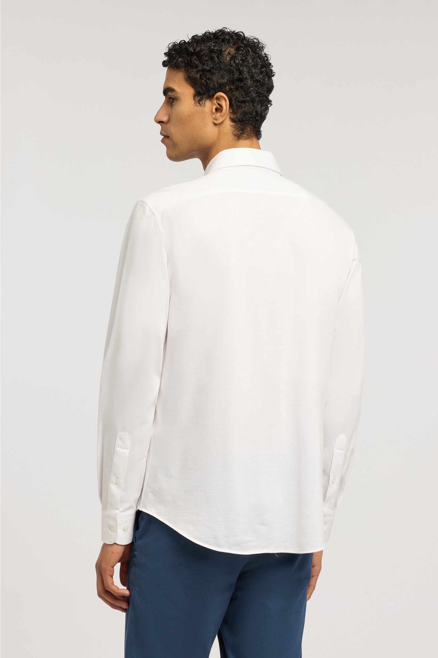 Camicia regualr fit in jersey elasticizzato melange 2|c60b24e30de510c06b16f073f0621db014a3abdc9d4cca48d3b387a2760422a9