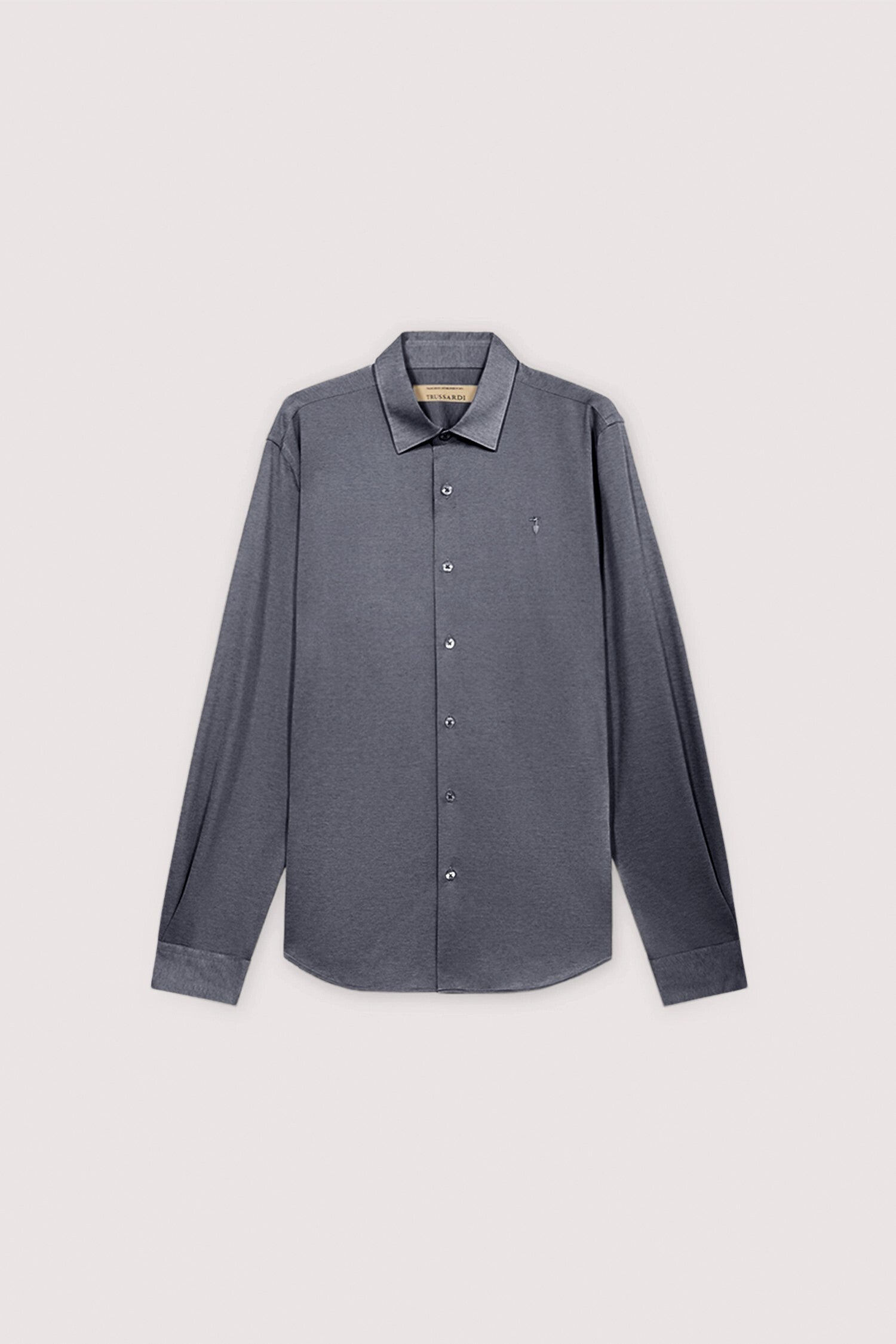 Camicia regualr fit in jersey elasticizzato melange 5|10169a61c7faa0dc2d6fcdaa6420a39c59c1647bb9f6fa32080b6b5f7a77f37c