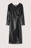Midi wrap dress in leather