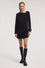 Mini dress with asymmetric neckline and buckle