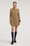 Mini dress with asymmetric neckline and buckle