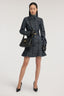 Mini abito in denim jacquard con stampa pitone 5