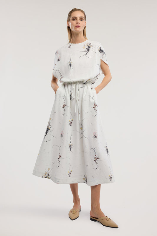 Abito Midi in Lino con Stampa Urban Jungle 1|2e4c5171ada84bbc96ba6ded698dbe4a8067dc87e1267311cf0ad6236ce6a51d