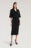 Dress with applied pockets in cady fabric