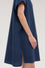 Loose-fitting dress with poplin belt