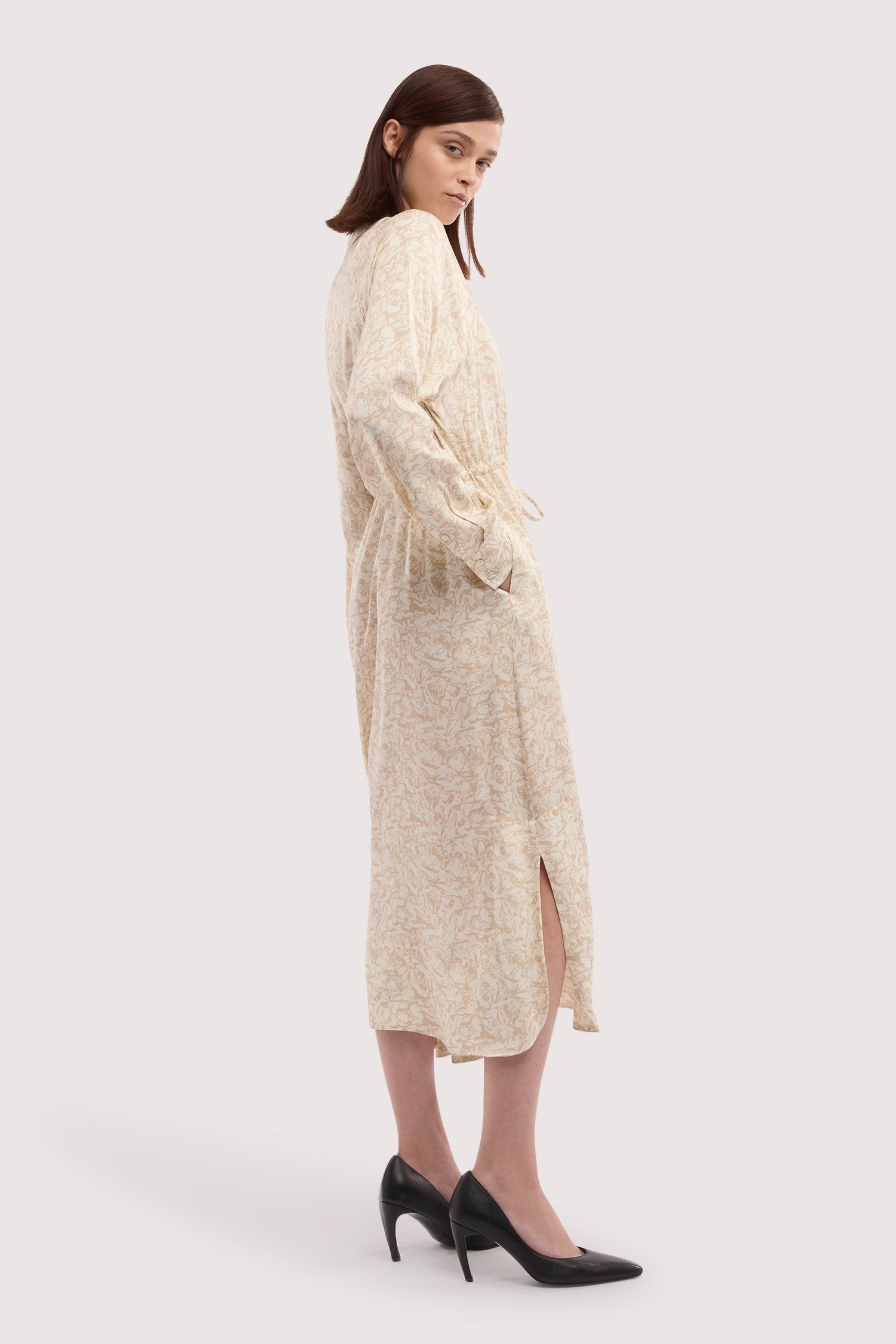 Abito chemisier con stampa in twill di viscosa 2|0431068caf1122f80f162f783e4aeaef7058cf47149ea7b4c8da5da6bc6caf92