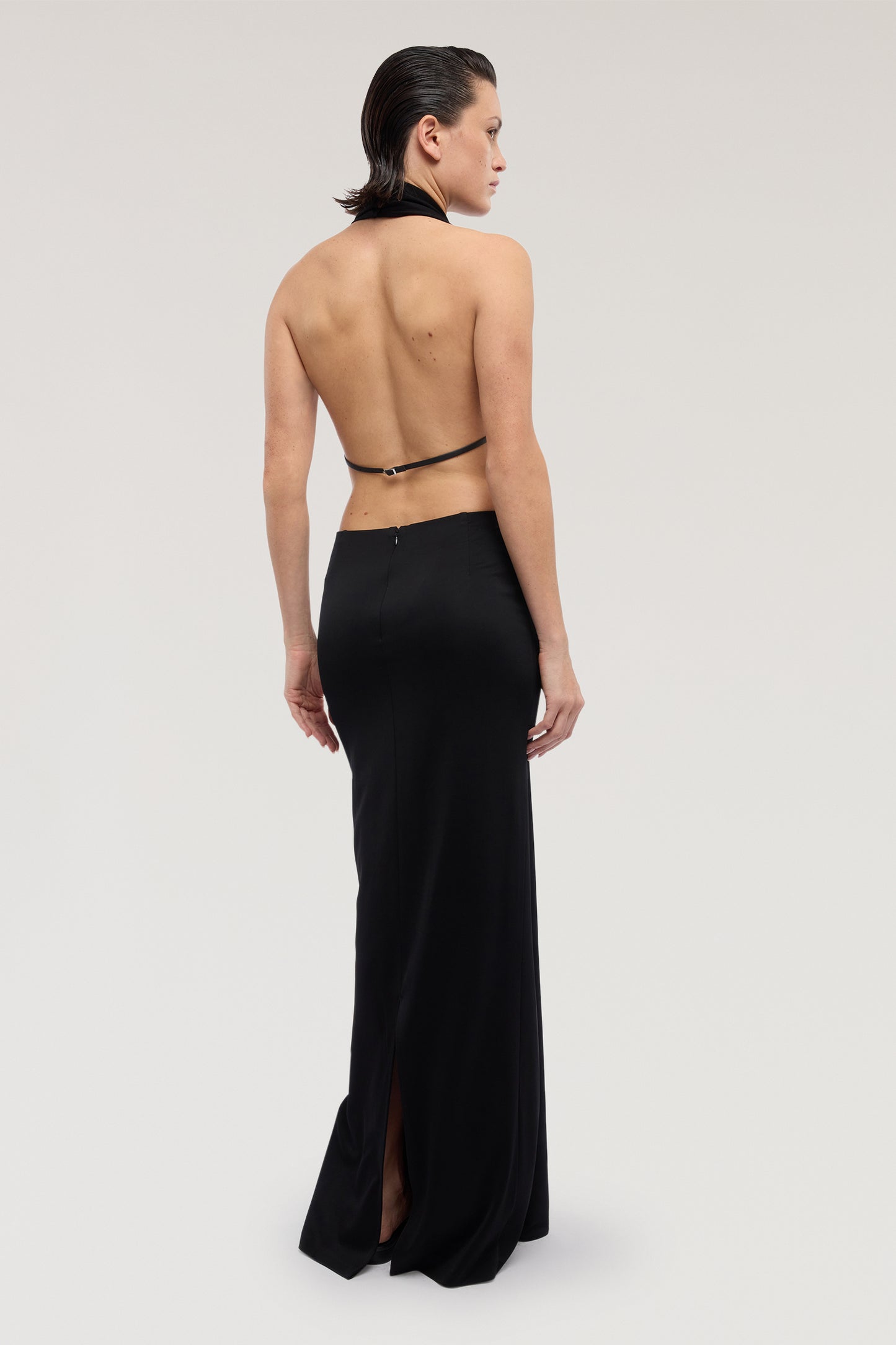 Abito lungo fluido scollo all'americana 3|1b92d78645f1bb28760a085e5b15b863b7807be1aed2e4ed28d2641ab69a0057