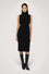 Ribbed-collar cady sheath dress