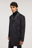 Cappotto in suede con dettagli denim 1