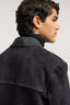 Cappotto in suede con dettagli denim 5