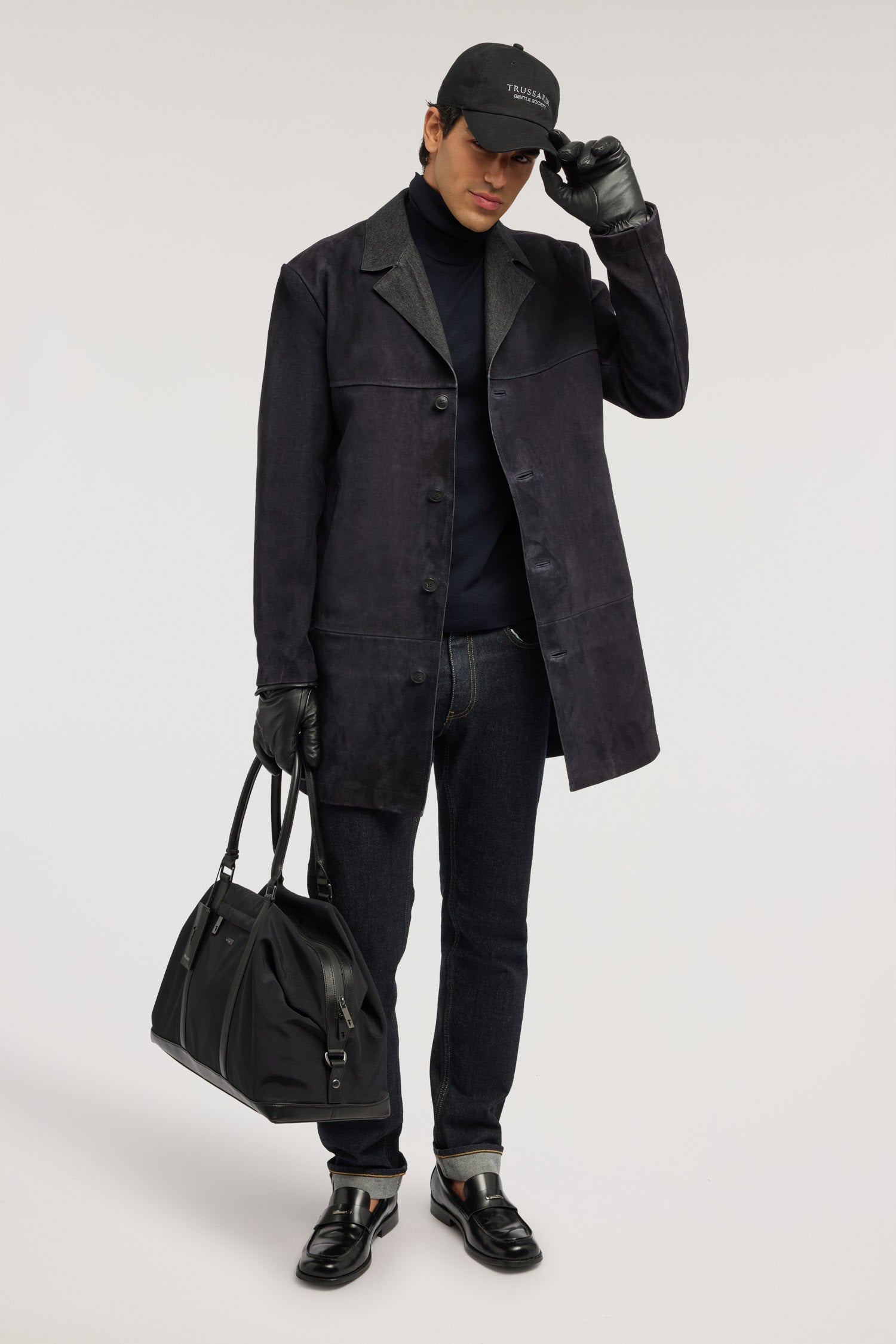 Cappotto in suede con dettagli denim 3|92f7a37234456ff689c139f485d01a8e49129747fd304dc1985bf3adbab2ac03