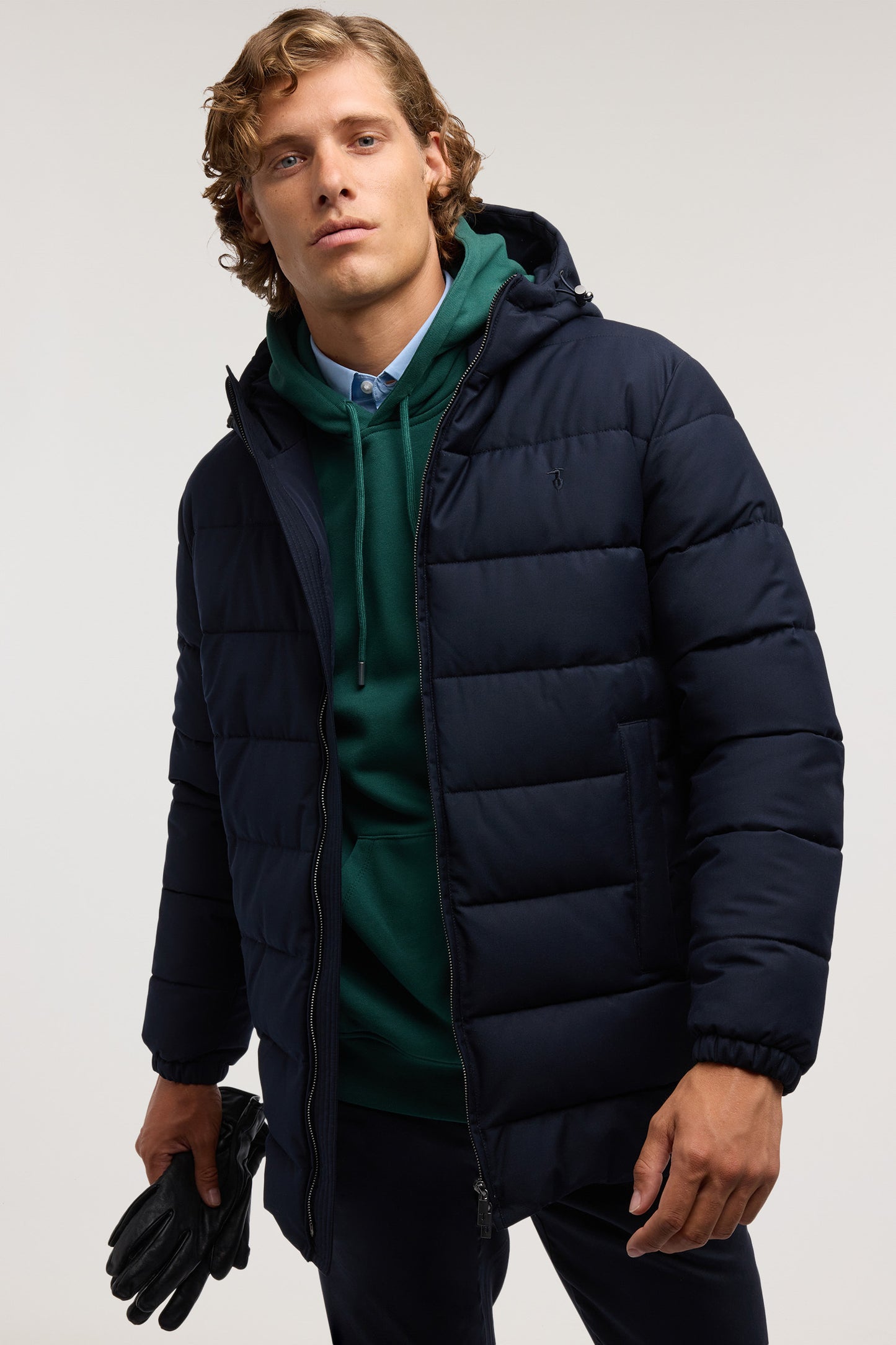 Giaccone imbottito in nylon effetto lana 1|a43b0bb7a5da8349b6cd2def2e7ddd9da5541f747393ba660056661bff5a8914