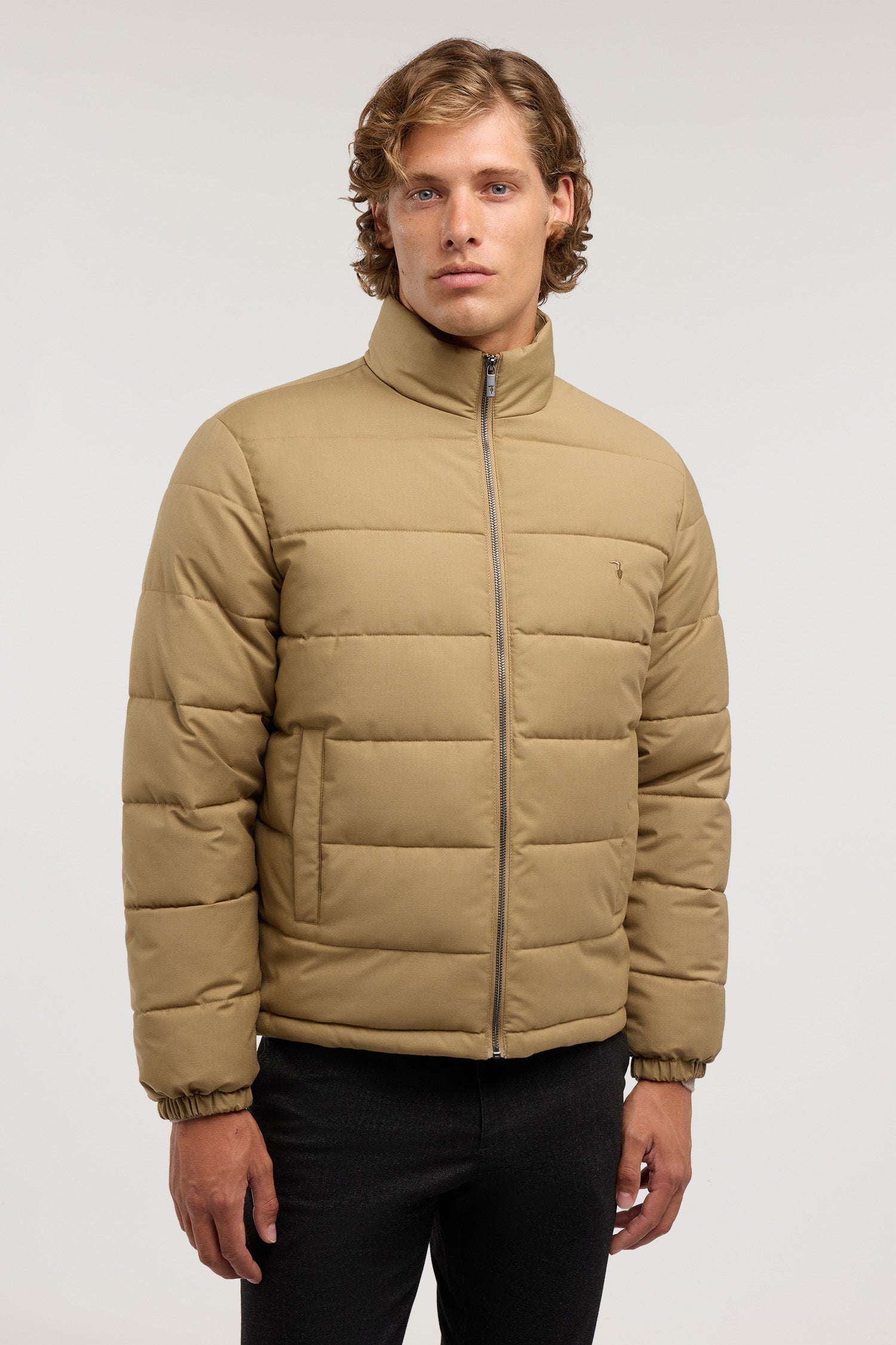 Giubbotto imbottito in nylon effetto laniero 1|cae13c31e2ec7b5ca7991b4d7a5e032ec95551644b06427e246449b19212b1b7