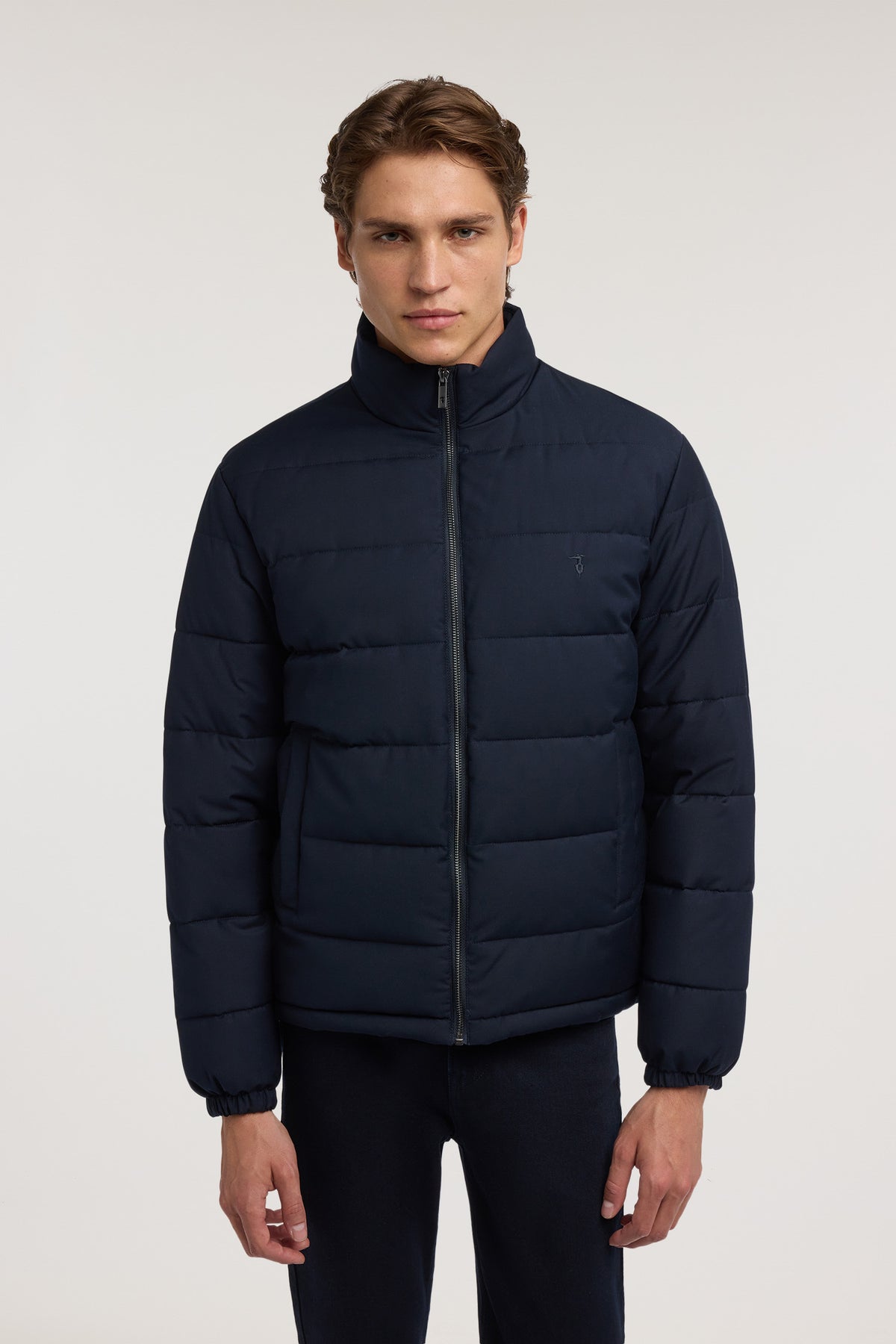 Giubbotto imbottito in nylon effetto laniero 1|de1f6f2848f2f6f9f933e2bca741c1d9587ee292c6bc13ea7b3e158508fea6d9