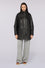 A-line padded leather peacoat