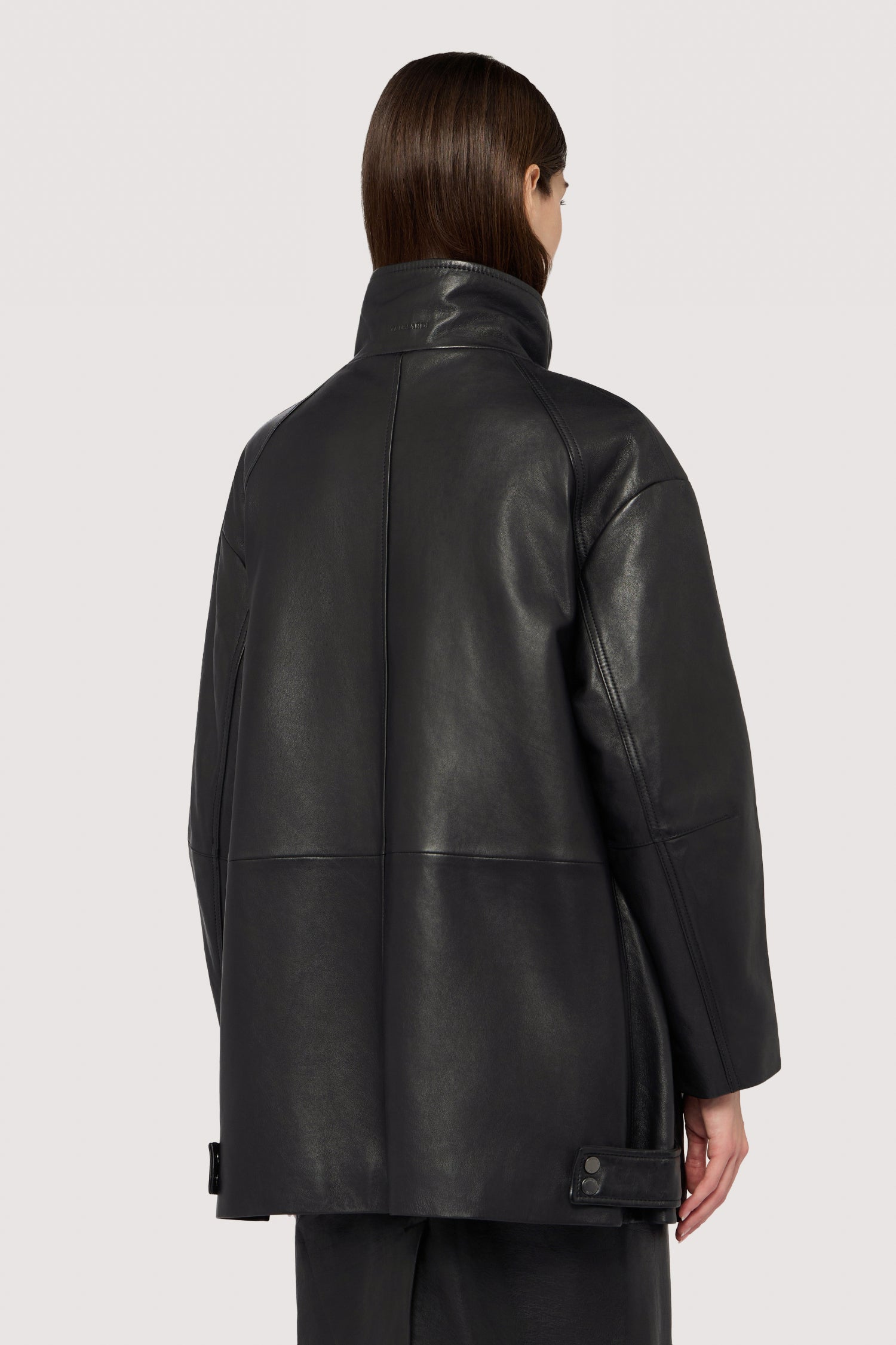 Caban imbottito in pelle linea ad A 2|d4aacff092d295f4332b7dff73fcec98658ede510aaed4d44c644b1e9ad8b478