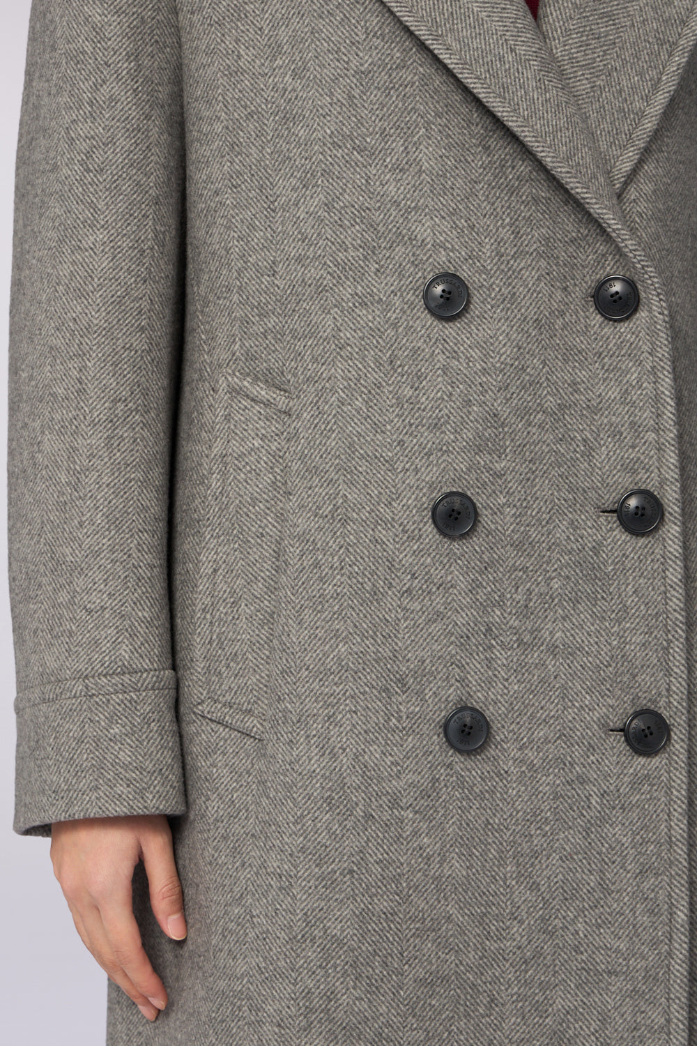 Cappotto doppiopetto spigato in misto lana 3|b5e7bc08ef8995844c85c4ec7344a99b0dff47962f2dbd7579022a72e932c0e6