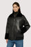 Bomber relaxed fit en cuir  avec inserts en fourrure