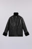 Bomber relaxed fit in pelle con inserti in pelliccia 5