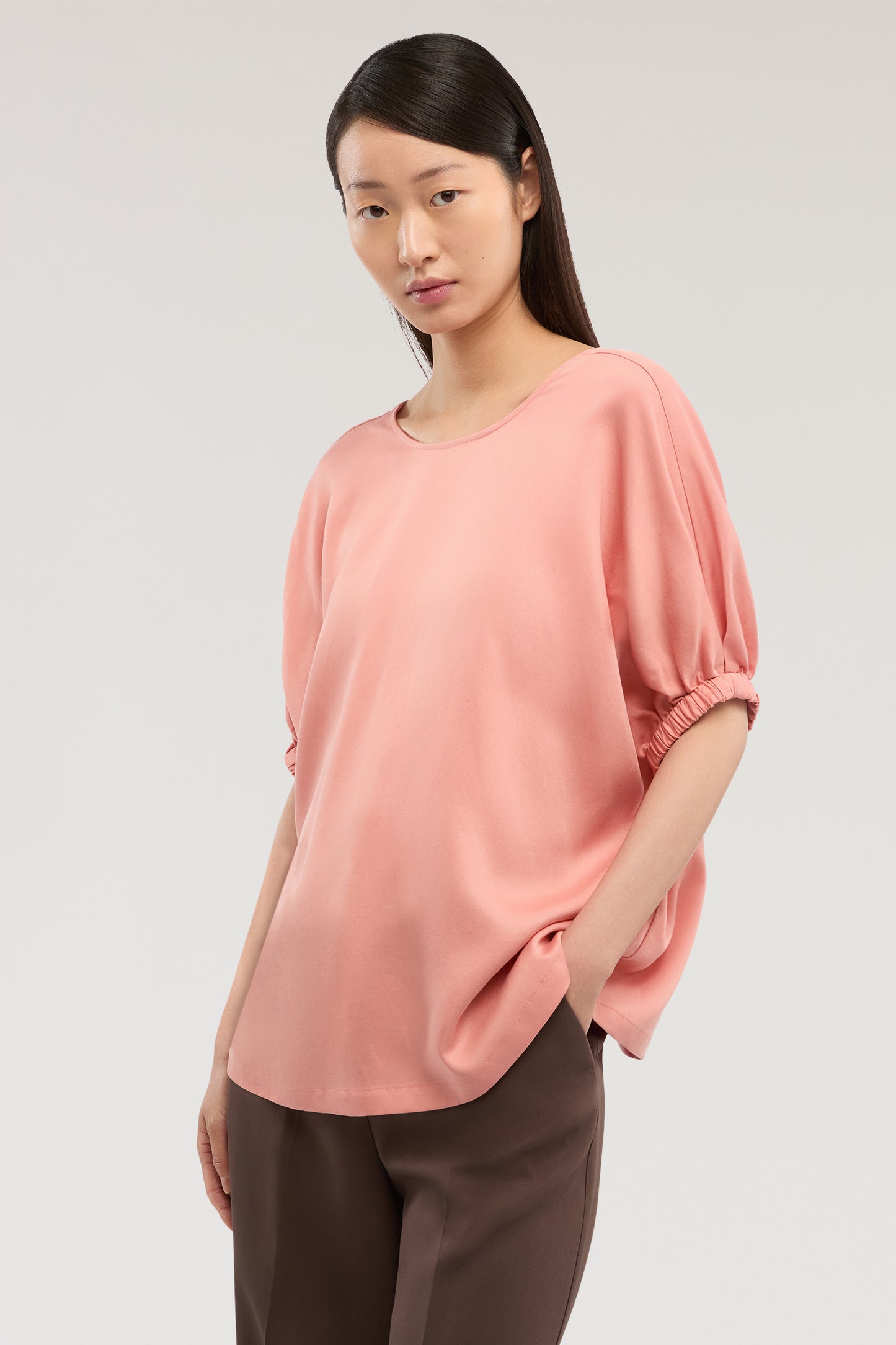 Blusa boxy in lyocell e lino 2|b0c497d4754f2a4f39f9d271034896d3d2e8a9f2b2eba9c91d92f1e3282ea87a