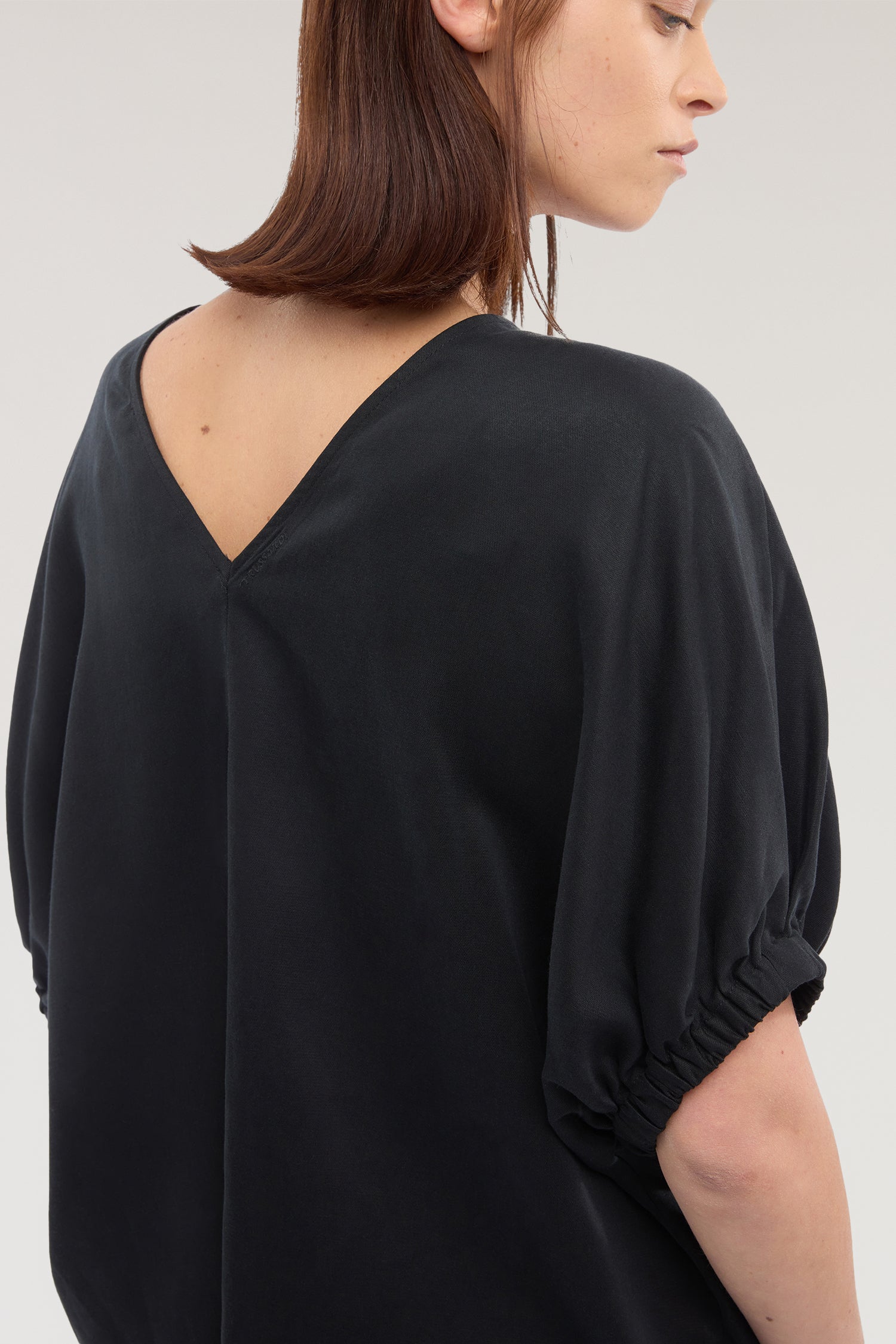 Blusa boxy in lyocell e lino 1|202aa4b58904ad82fbfc708edba6e3da6d706fac0a73d68e38470b4229c4ef08