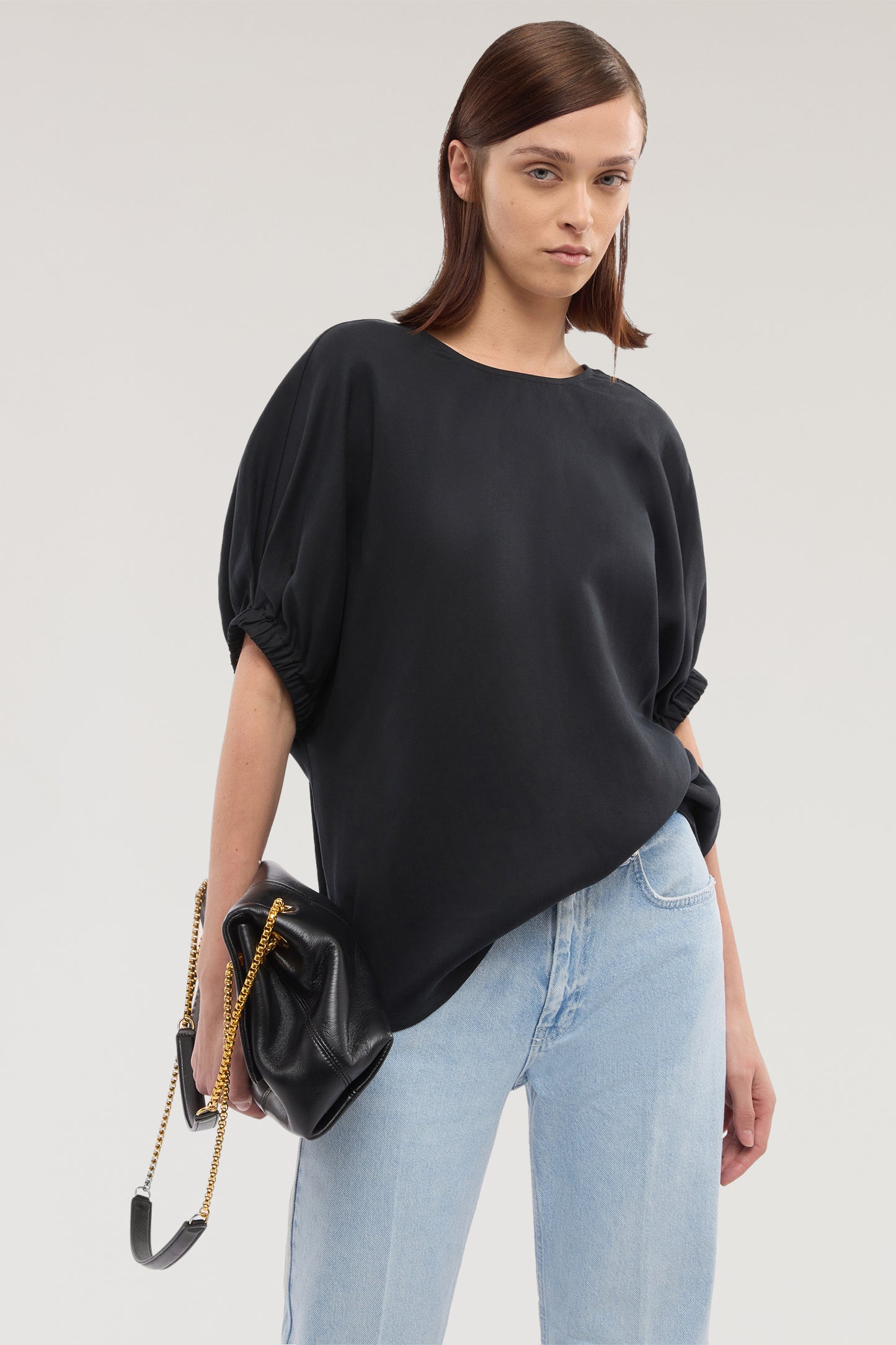 Blusa boxy in lyocell e lino 4|70251aac1a5734d11a894e584cf92cb9e291ccff407526aaf96dd4b3a5aad7b3
