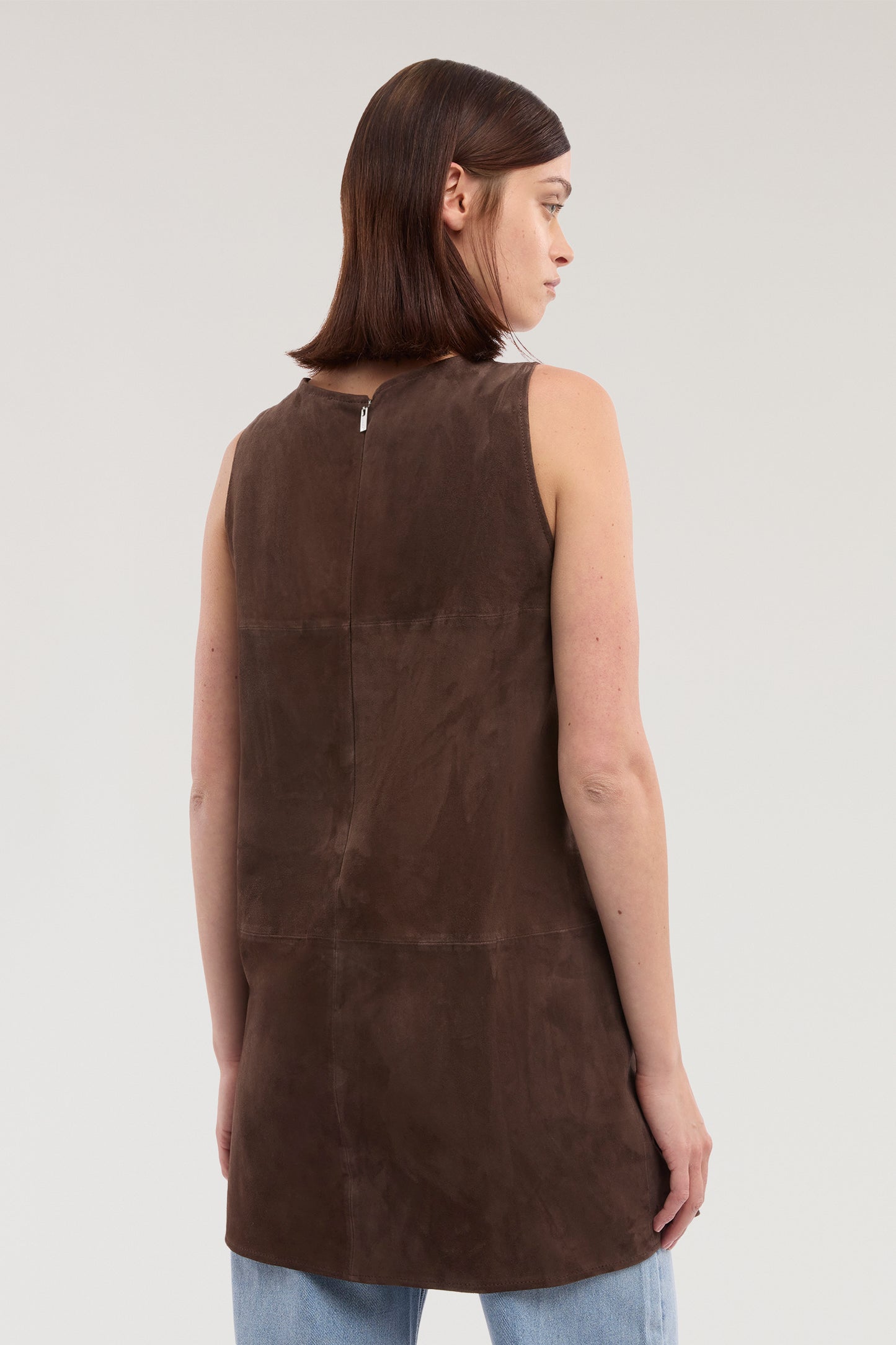 Top lungo con spacco in suede 2|1504f7b8a990202a1a8f6ec6bcfe3104f8223ea014a457940e828c61dd3ca4c8