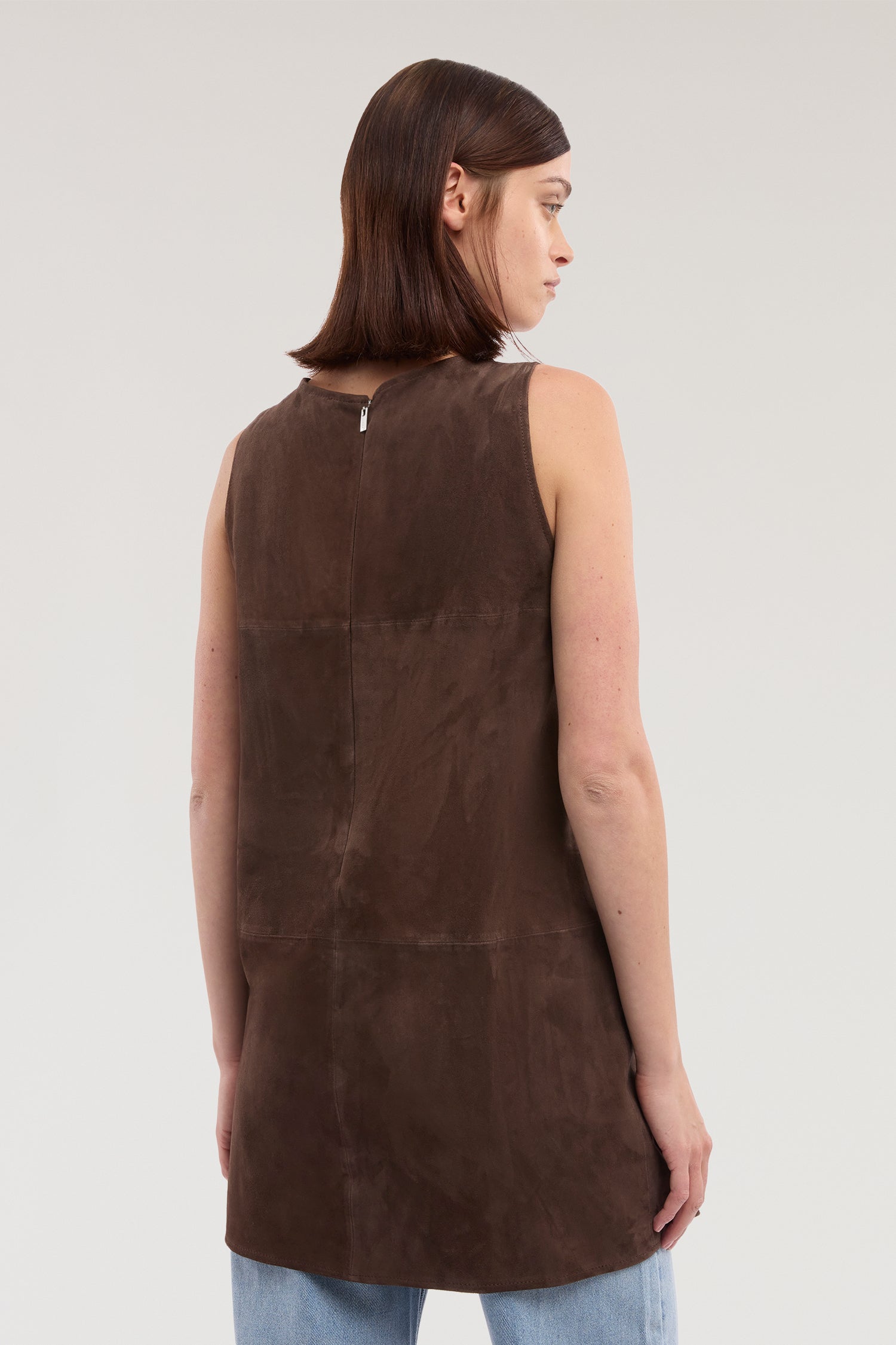 Top lungo con spacco in suede 2|1504f7b8a990202a1a8f6ec6bcfe3104f8223ea014a457940e828c61dd3ca4c8