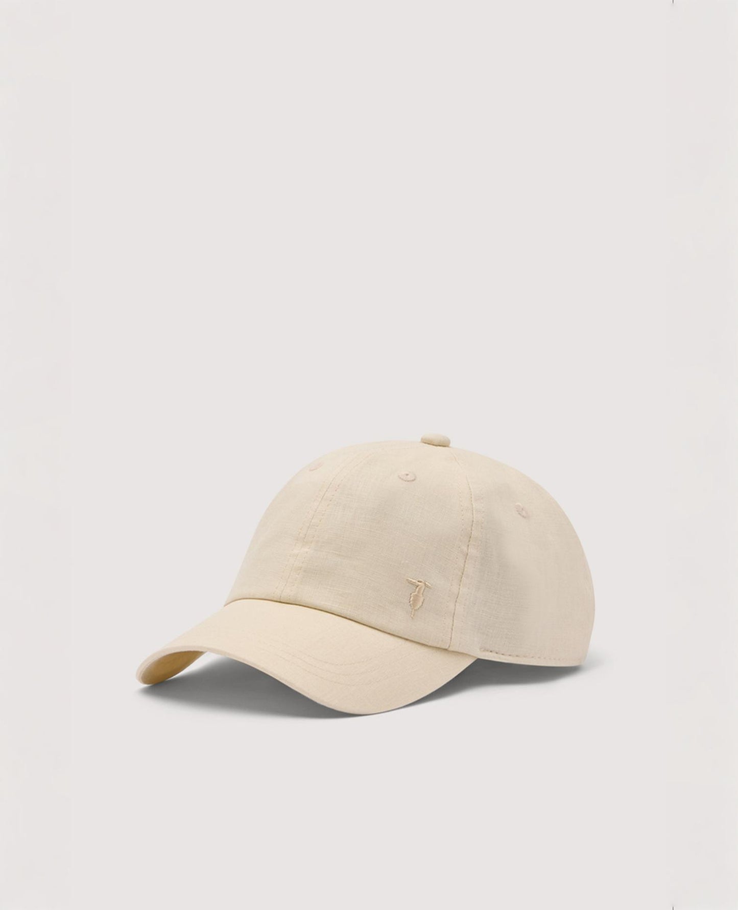 Linen baseball cap with embroidery