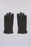 Pebbled leather gloves with ribbed detailing