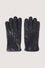 Hammered leather gloves with ribbing