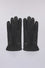 Pebbled leather gloves with ribbed detailing
