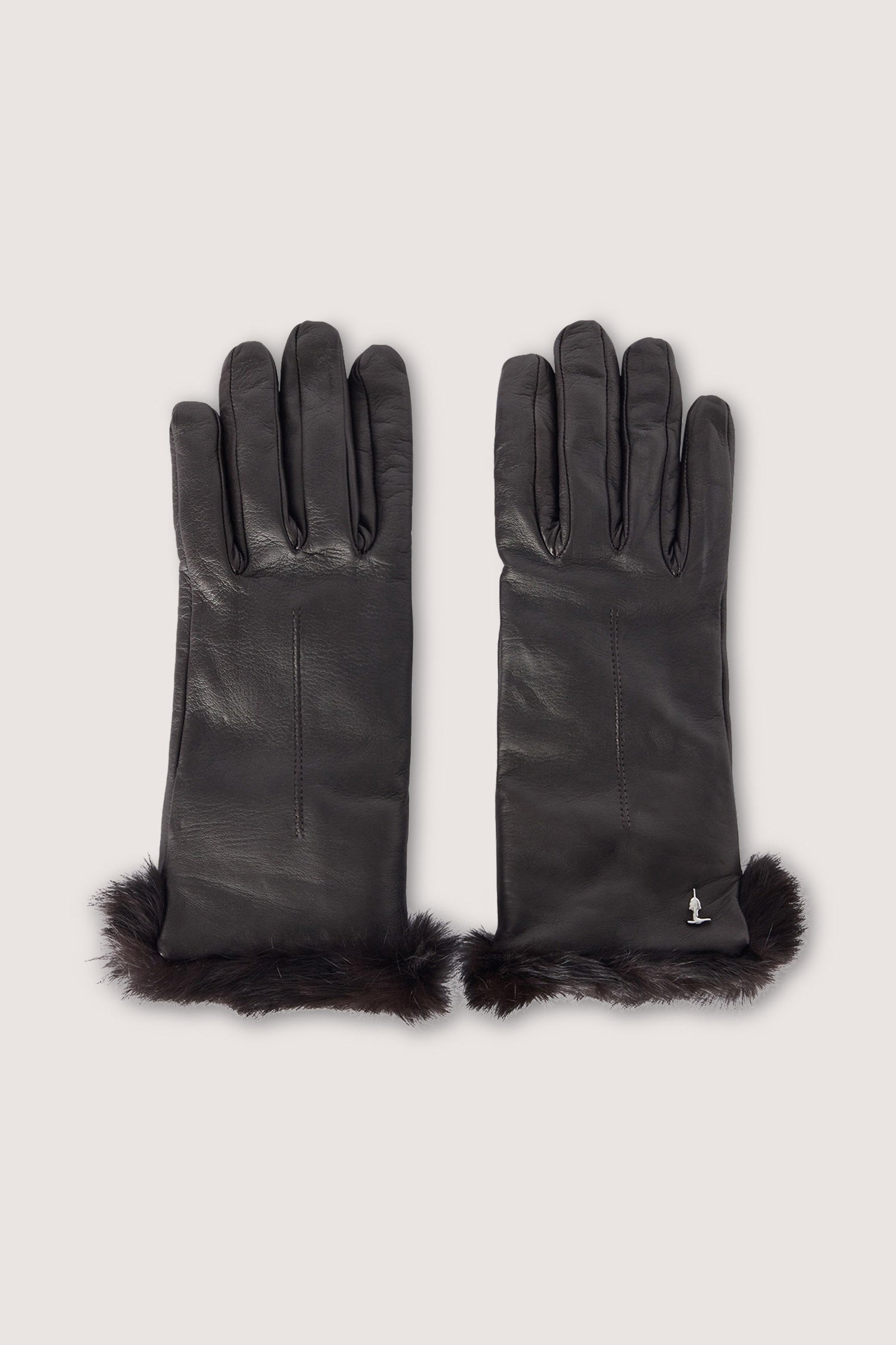 Guanti in nappa con bordo di pelliccia 3|8c6e0027b6f7b5f139316518e823be390f522a4340099a4f47a1acd2d8eaea4e